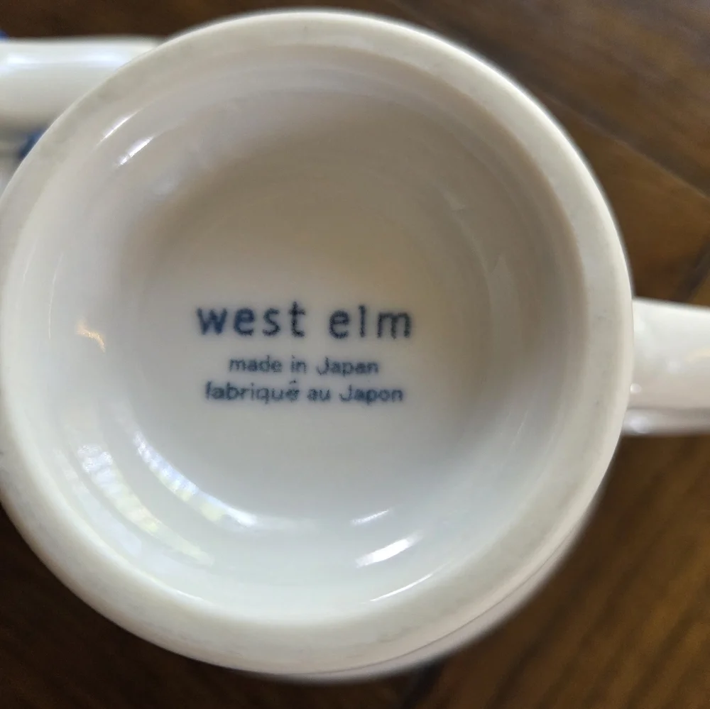 West Elm Footed Striped 8oz Mugs (2)